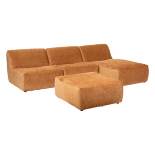 Module chaise longue "Mavuno" en velours 87x154cm vert cèdre