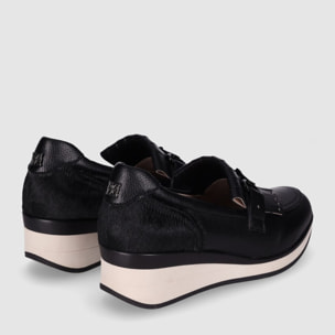 Zapatos de Piel - Negro - Tacón: 5 cm