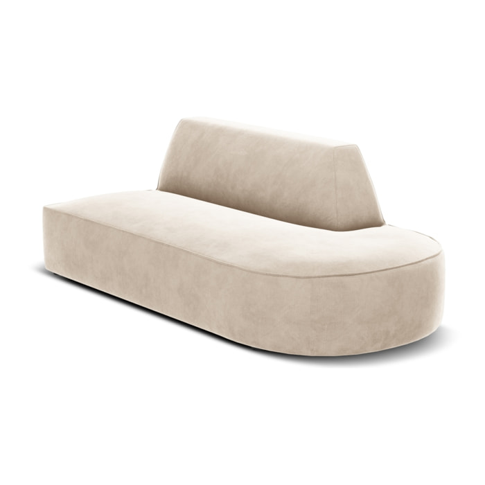 Canapé modulable droit "Charles" 2 places en velours beige clair