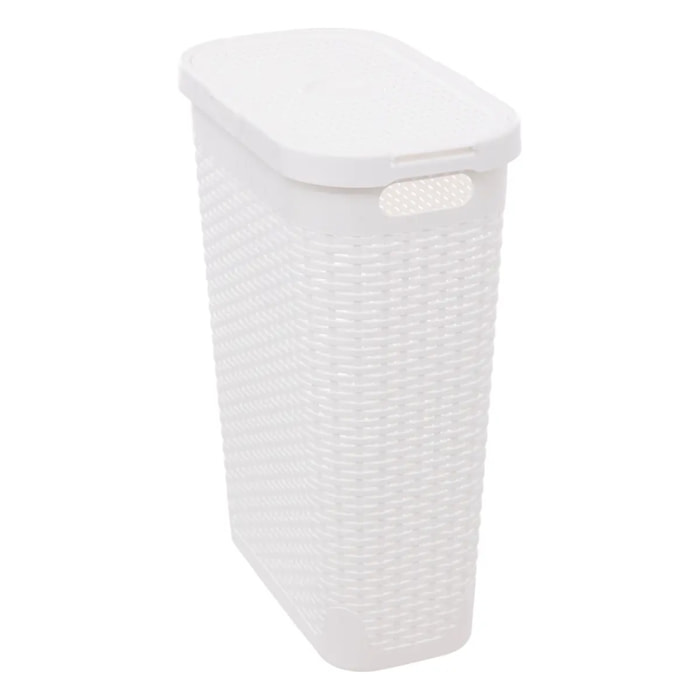 Corbeille slim Rattan 40L blanc