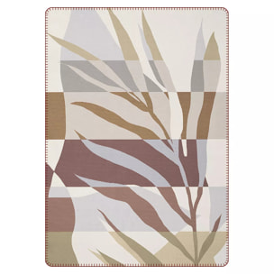 Plaid coton mélangé 415 g/m² motif jacquard beige bordeaux Versus terre