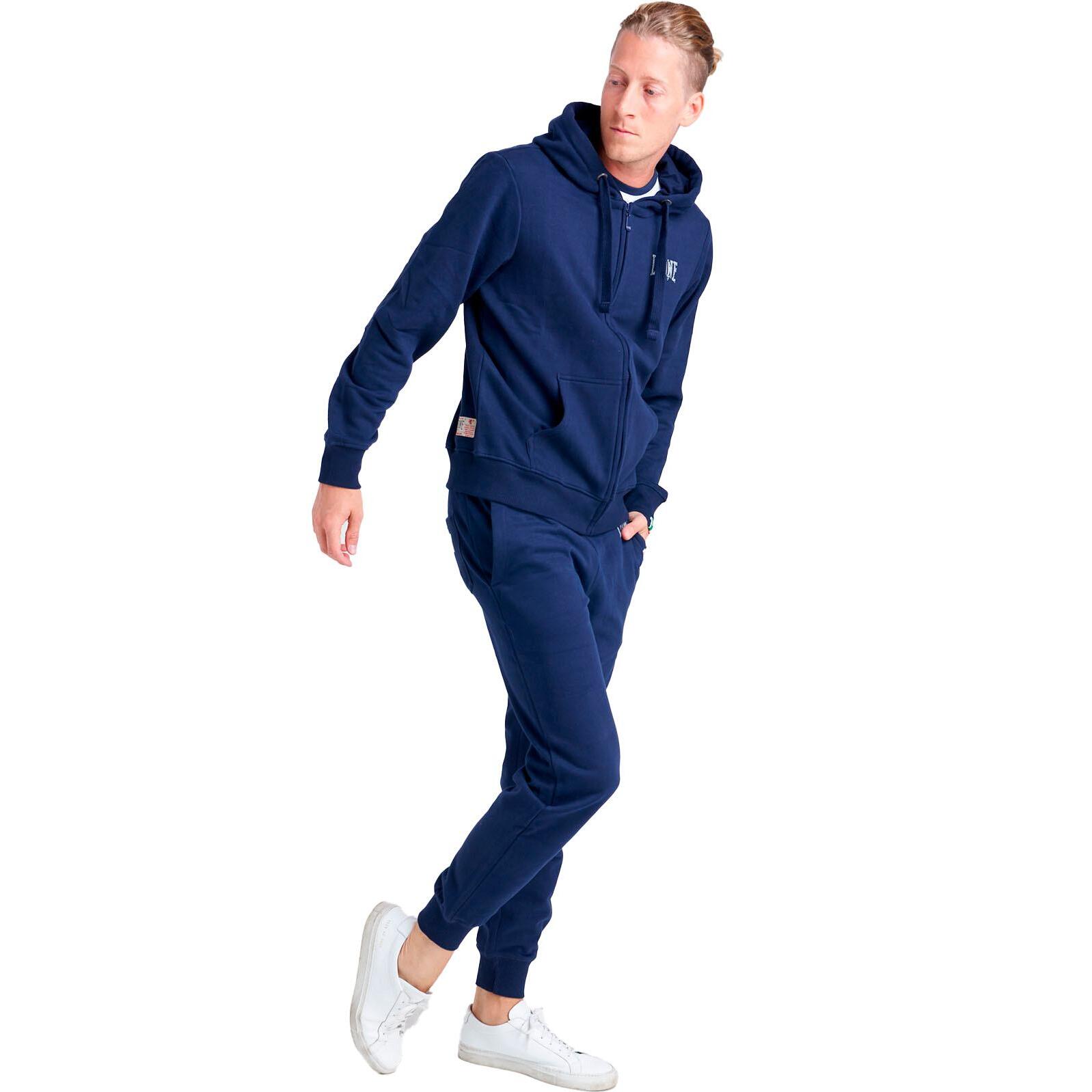 Chándal de invierno cepillado para hombre Leone Basic Vintage con capucha y cremallera
