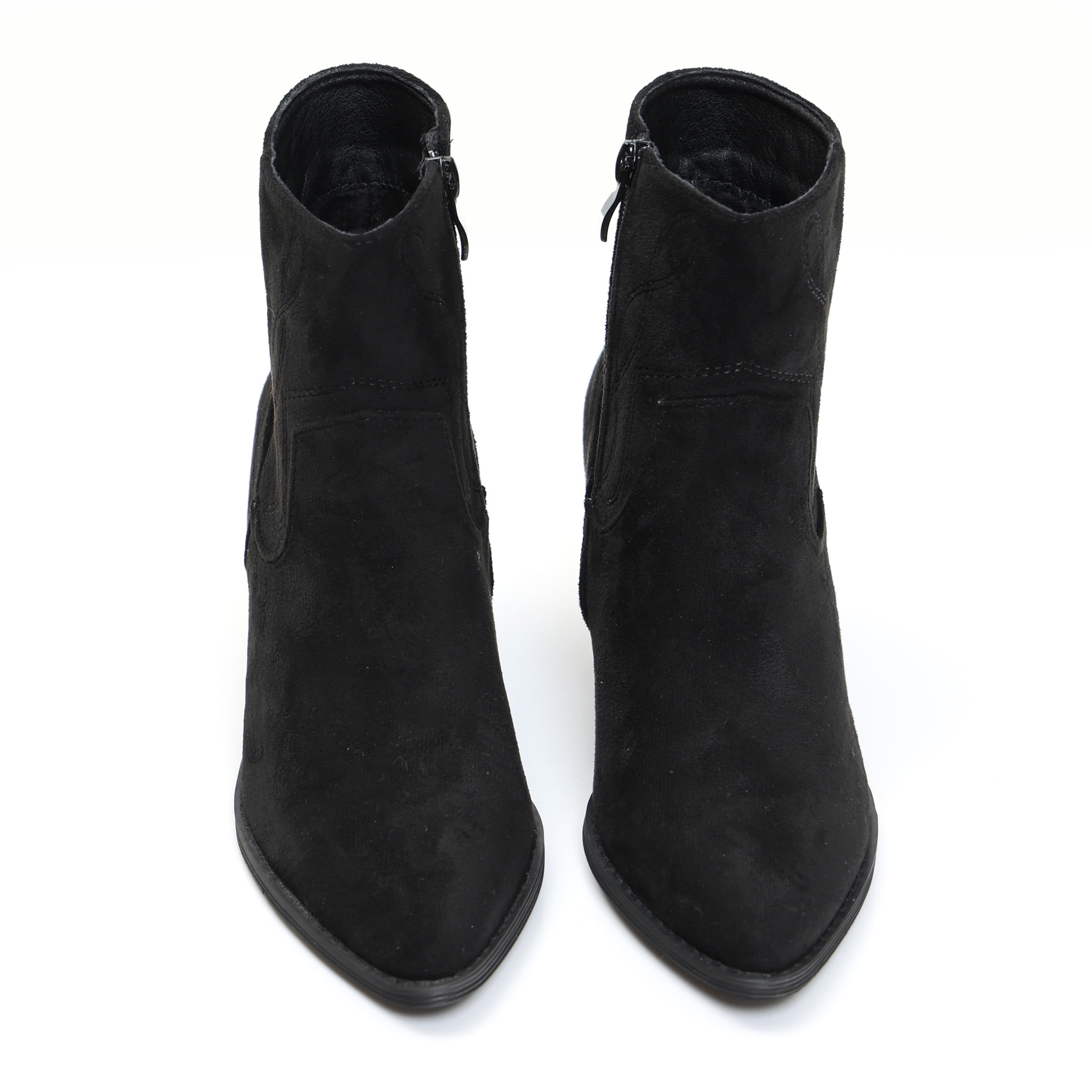 Stivaletti texani in simil pelle scamosciata con ricamo