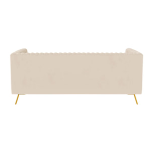 Canapé 2 places en velours beige - Gatsby