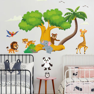 Stickers muraux | Sticker Mural Autocollant - ANIMAUX SOUS LES ARBRES - Stickers adhésifs