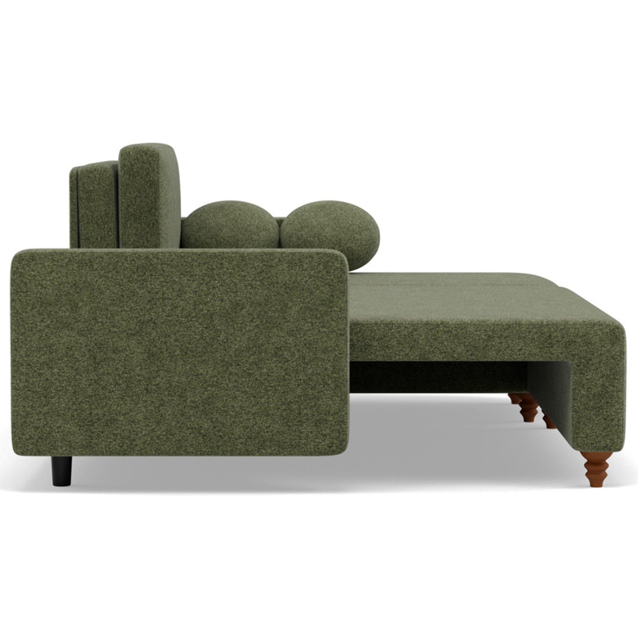 Calypso - canapé d'angle réversible 4 places convertible avec coffre en tissu - Vert