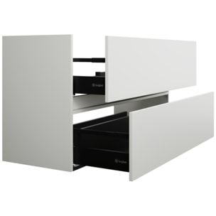 Pack meuble de salle de bain simple vasque 60 cm BURGBAD Joline blanc mat + colonne