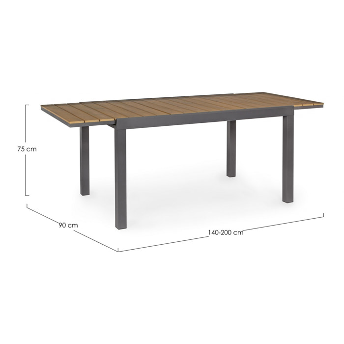 Tavolo ELIAS allungabile gambe antracite 140/200x90 cm