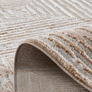 Tapis Loopin 323 beige 160x230 cm - Motif en relief - Indoor & Outdoor