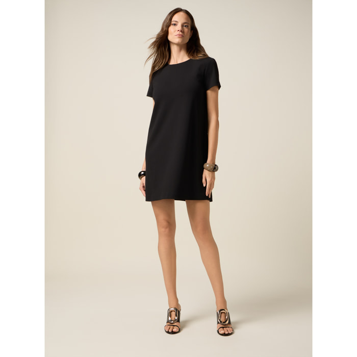 Oltre - Vestido regular en tejido fluido - Negro