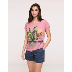 Camiseta Manga Corta Rosa - Canumi