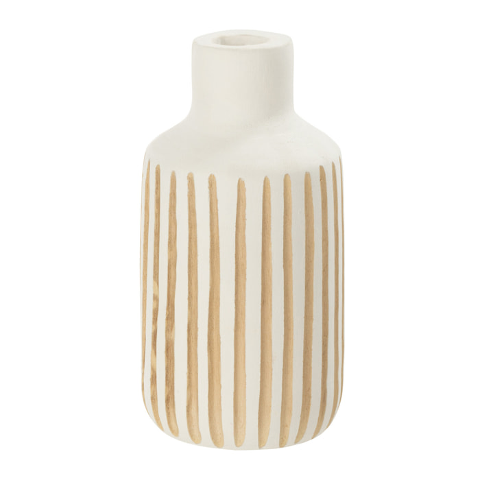 J-Line vase Ying - bois - blanc - small - 33 cm de hauteur