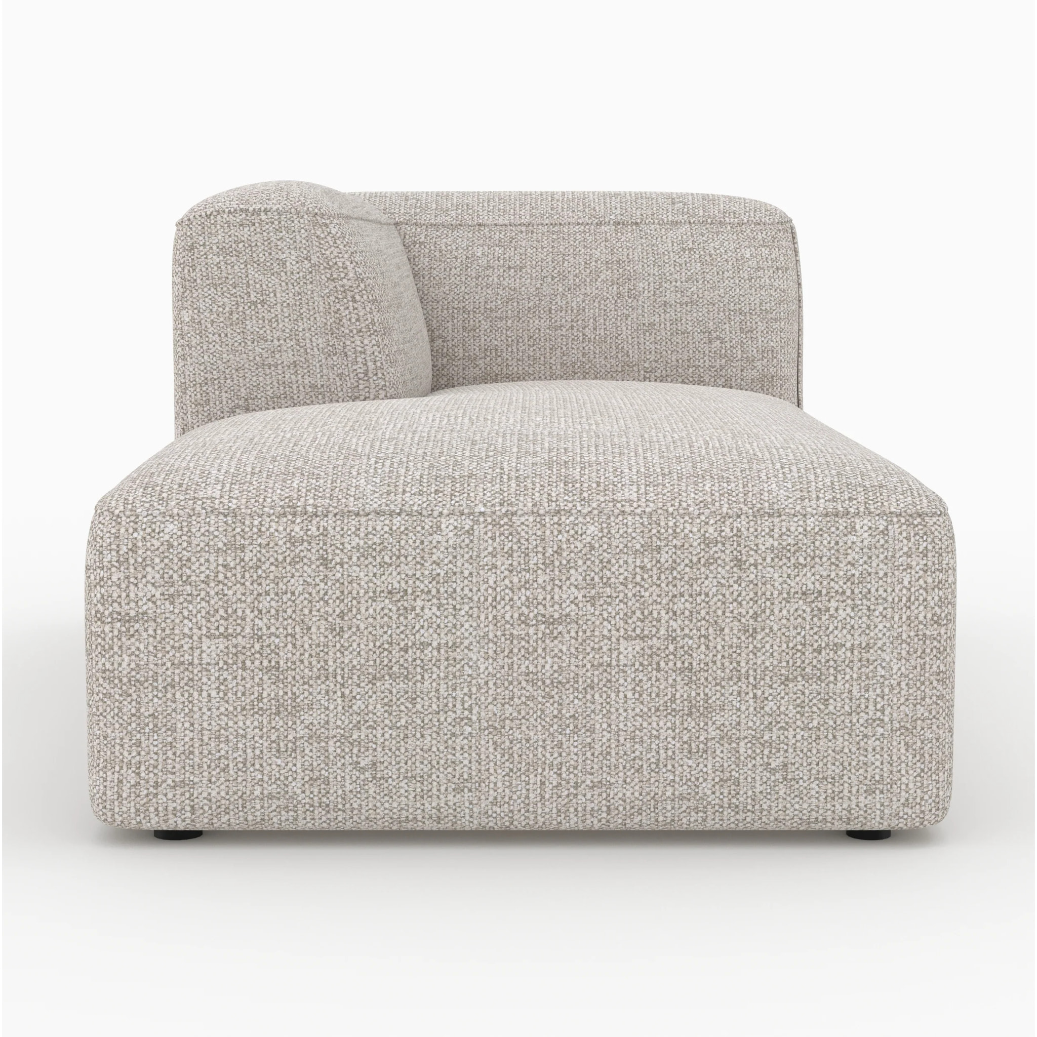 Méridienne d'angle à gauche pour canapé modulable en tissu beige - Hestia