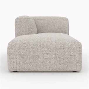 Méridienne d'angle à gauche pour canapé modulable en tissu beige - Hestia
