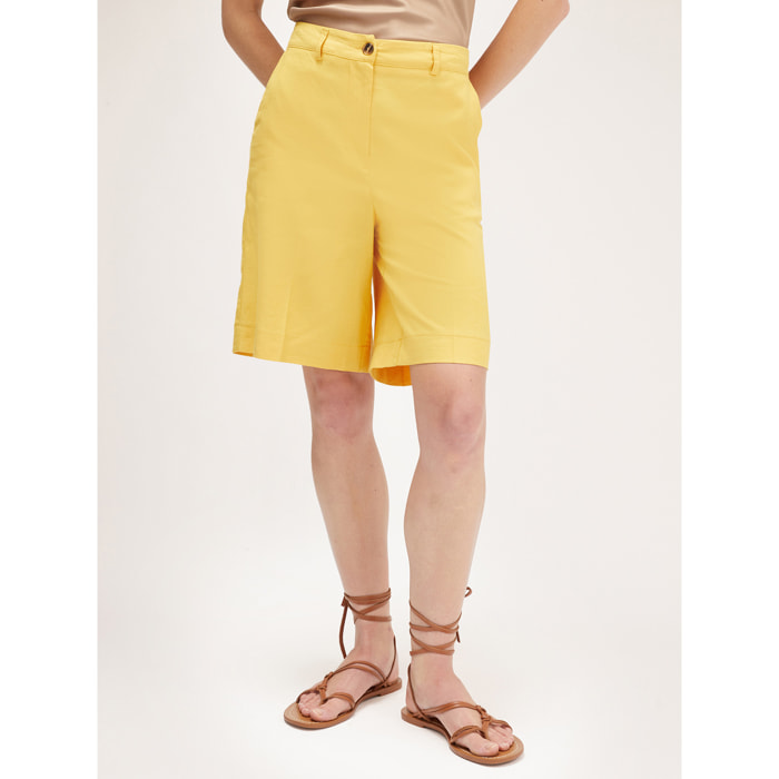 Motivi - Bermudas en viscosa de lino - Amarillo