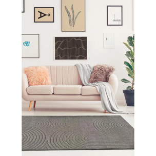 LINA Alfombra escandinava con relieve de pelo corto gris, varias medidas disponibles.