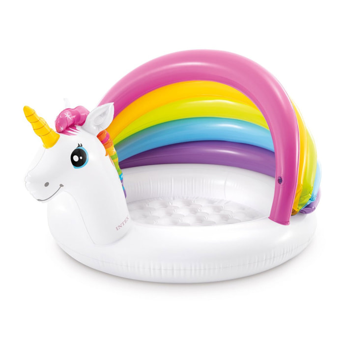Intex Piscina Unicorno Baby con Parasole, 127x102x69 cm
