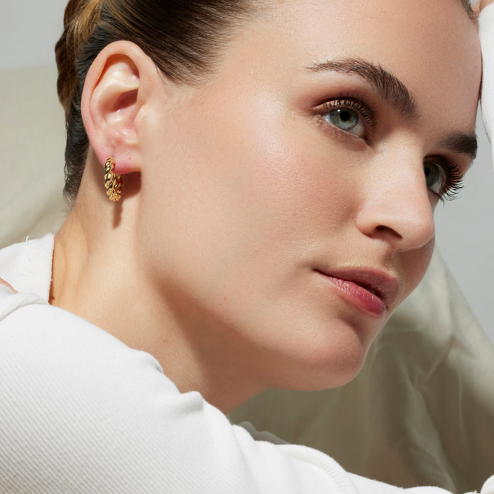 Pendientes de 20mm de diámetro acabado oro 18K