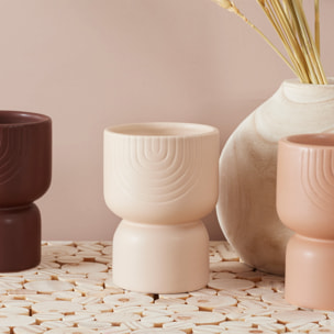 Lot De 3 Bougies Ceramique Sahana