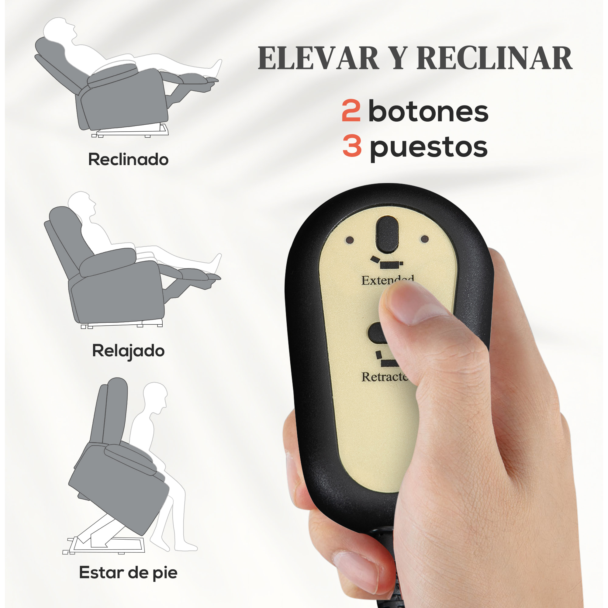 Sillón Relax Levanta Personas Eléctrico Sillón Elevador con 8 Punto de Masaje Sillón Eléctrico Reclinable con Función de Calentamiento 2 Controles Remotos y Bolsillo Lateral Gris