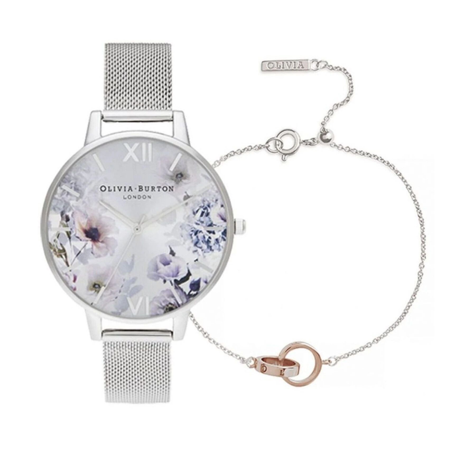 Reloj Olivia Burton OBGSET145 Mujer Analogico Cuarzo con Correa de Acero inoxidable