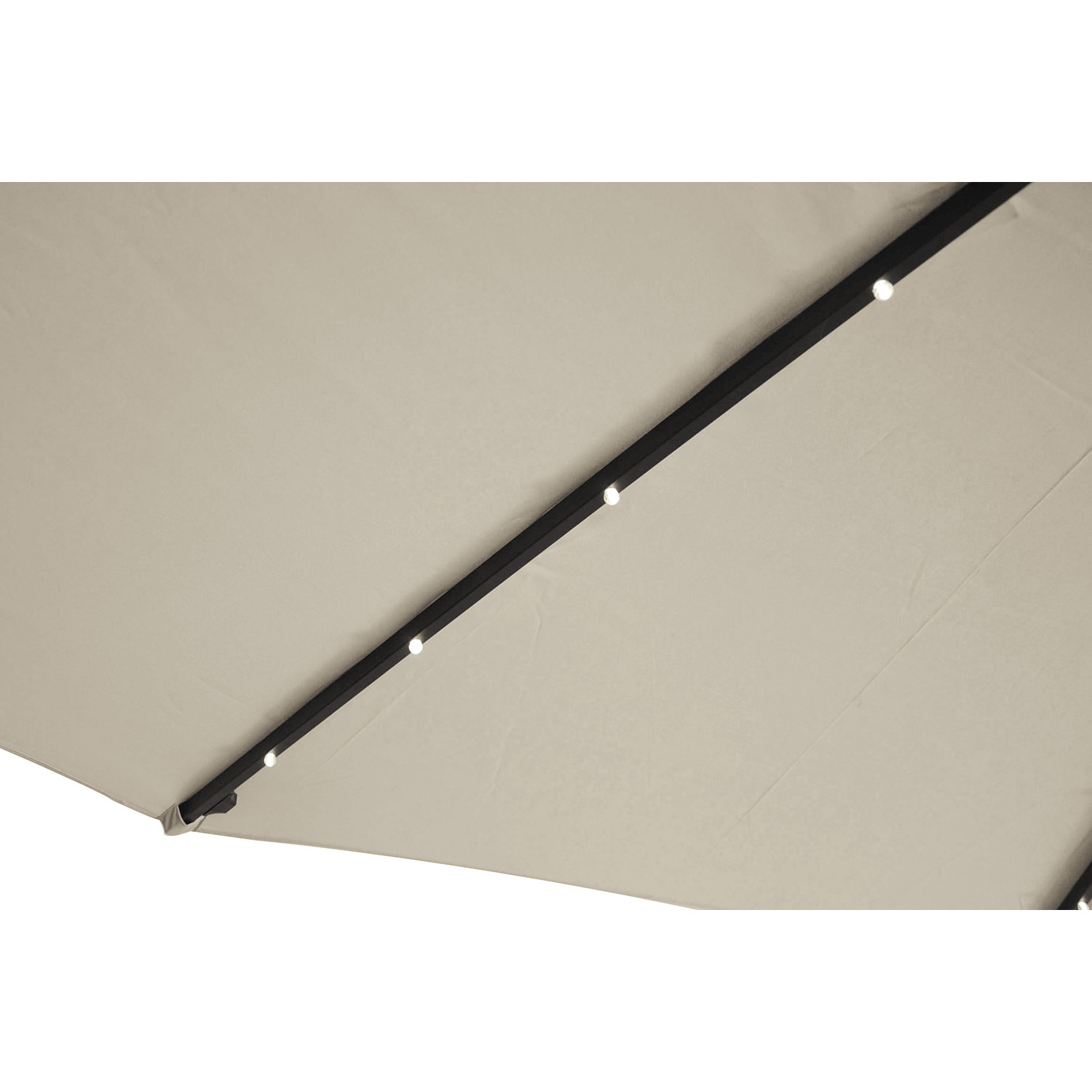 Parasol Bulle LED déporté carré 3x3m écru DAVAGNA