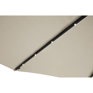 Parasol Bulle LED déporté carré 3x3m écru DAVAGNA