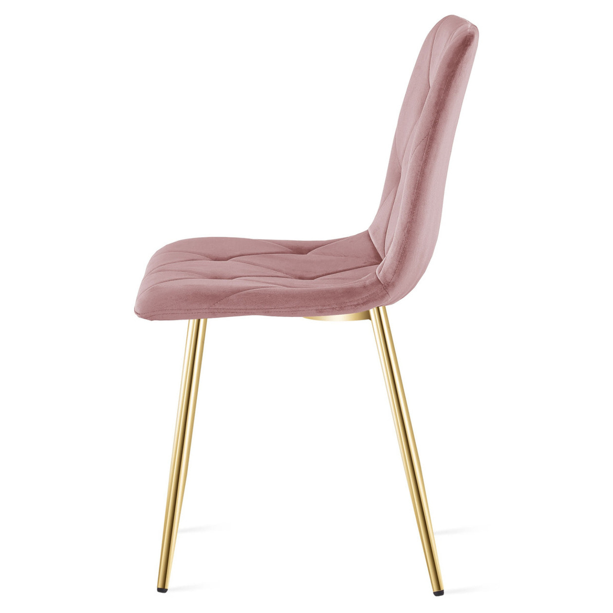 Sedia Libra in velluto rosa con gambe dorate