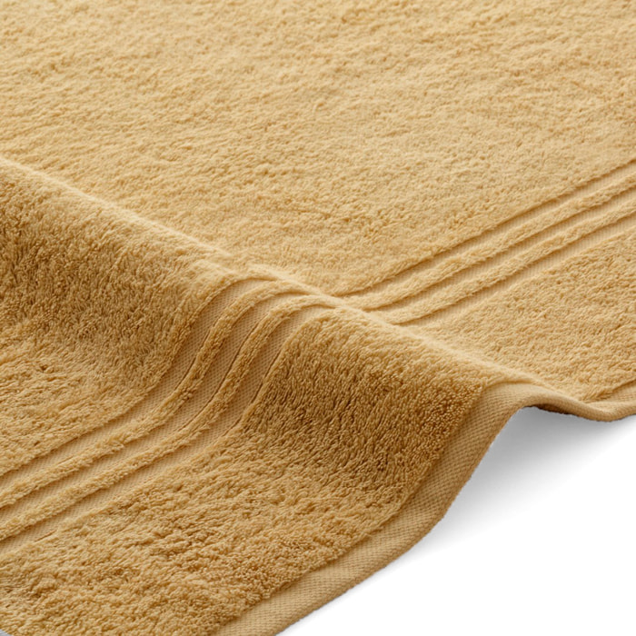 Set 2 toallas ducha + 2 toallas lavabo ocre-cofee premium