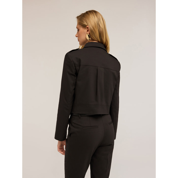 Motivi - Chaqueta corta con bolsillos - Negro