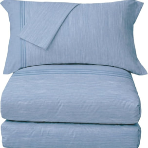 HERMET Parure Copripiumino Tinta Unita Melange 100% Cotone