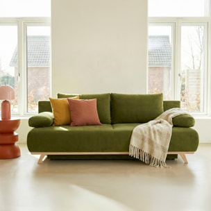 Canapé convertible 3 places en velours - LARIA