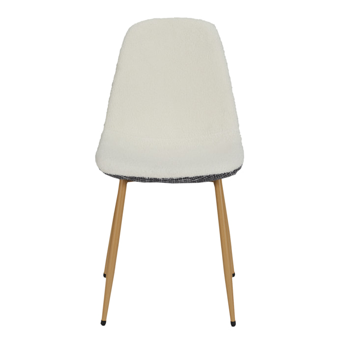 Chaise Bouclette Pieds Metal Effet Bois