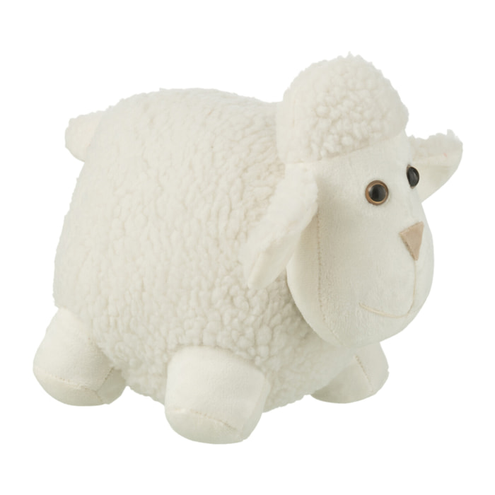 J-Line butoir de porte Mouton - polyester - blanc - small