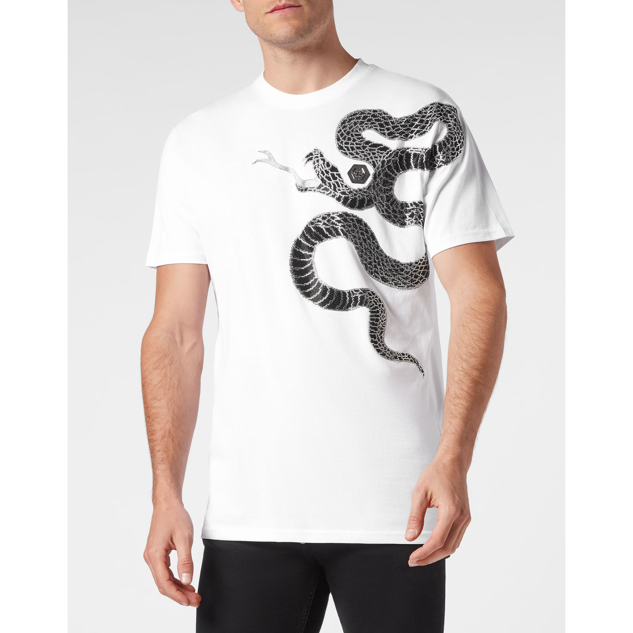 PHILIPP PLEIN T-Shirt Round Neck Ss SNAKE