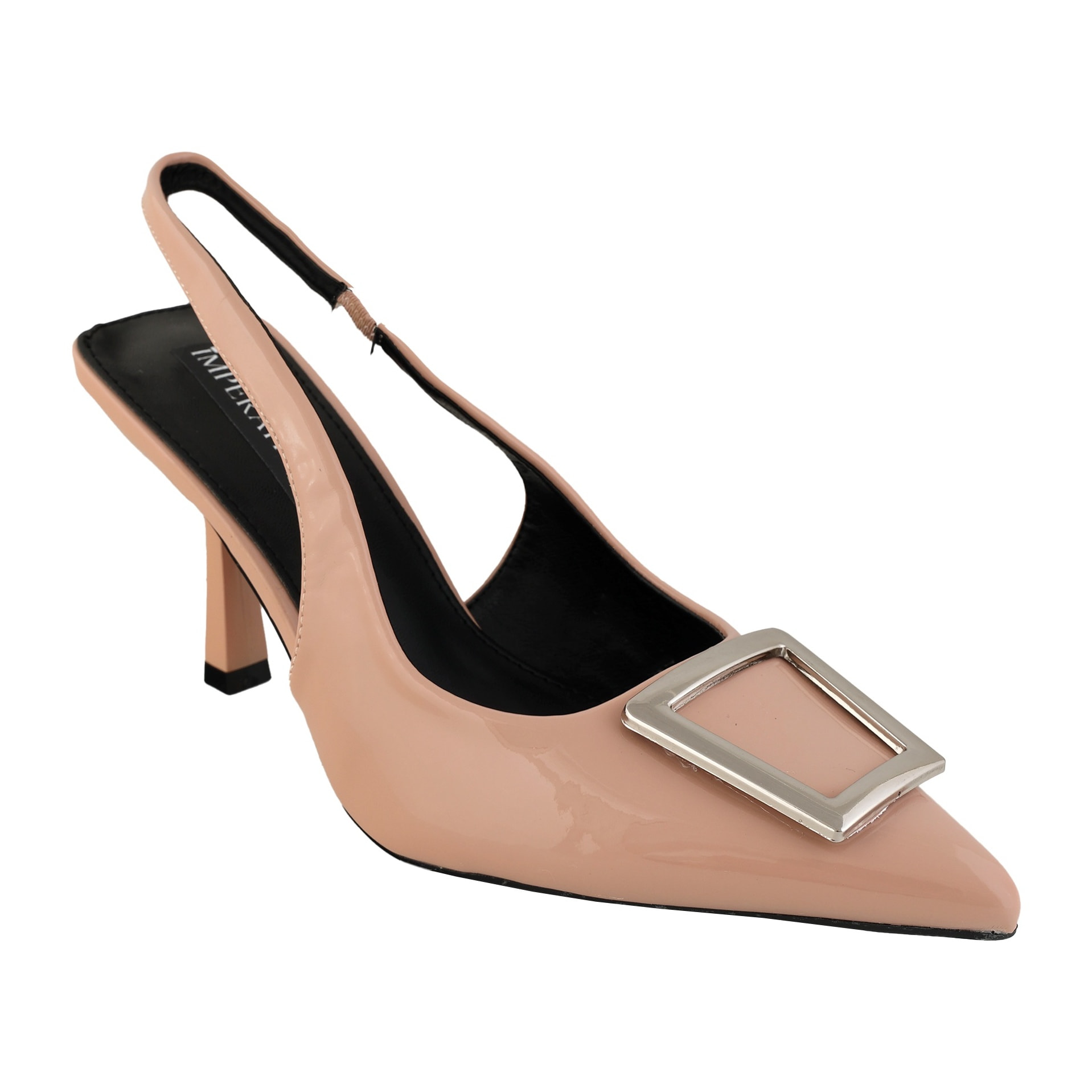 Decolletè slingback verniciate con dettaglio in metallo