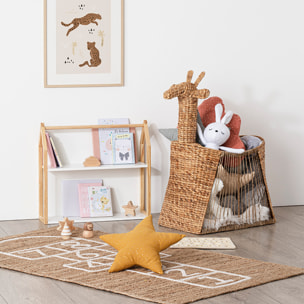 Estantería infantil en forma de casa en blanco y madera WellHome.