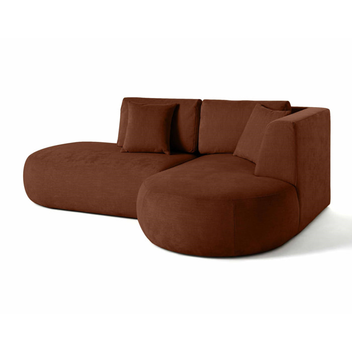 Santorini - canapé modulable d'angle droit - 4 places - en tissu texturé - Terracotta