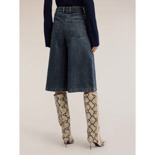 Motivi - Jeans culotte in denim blue washed - Blu