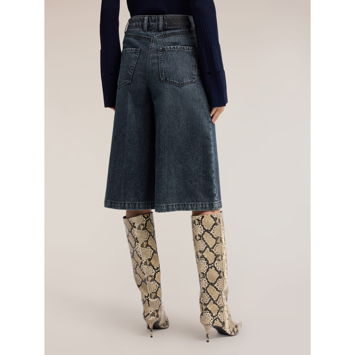 Motivi - Jeans culotte in denim blue washed - Blu
