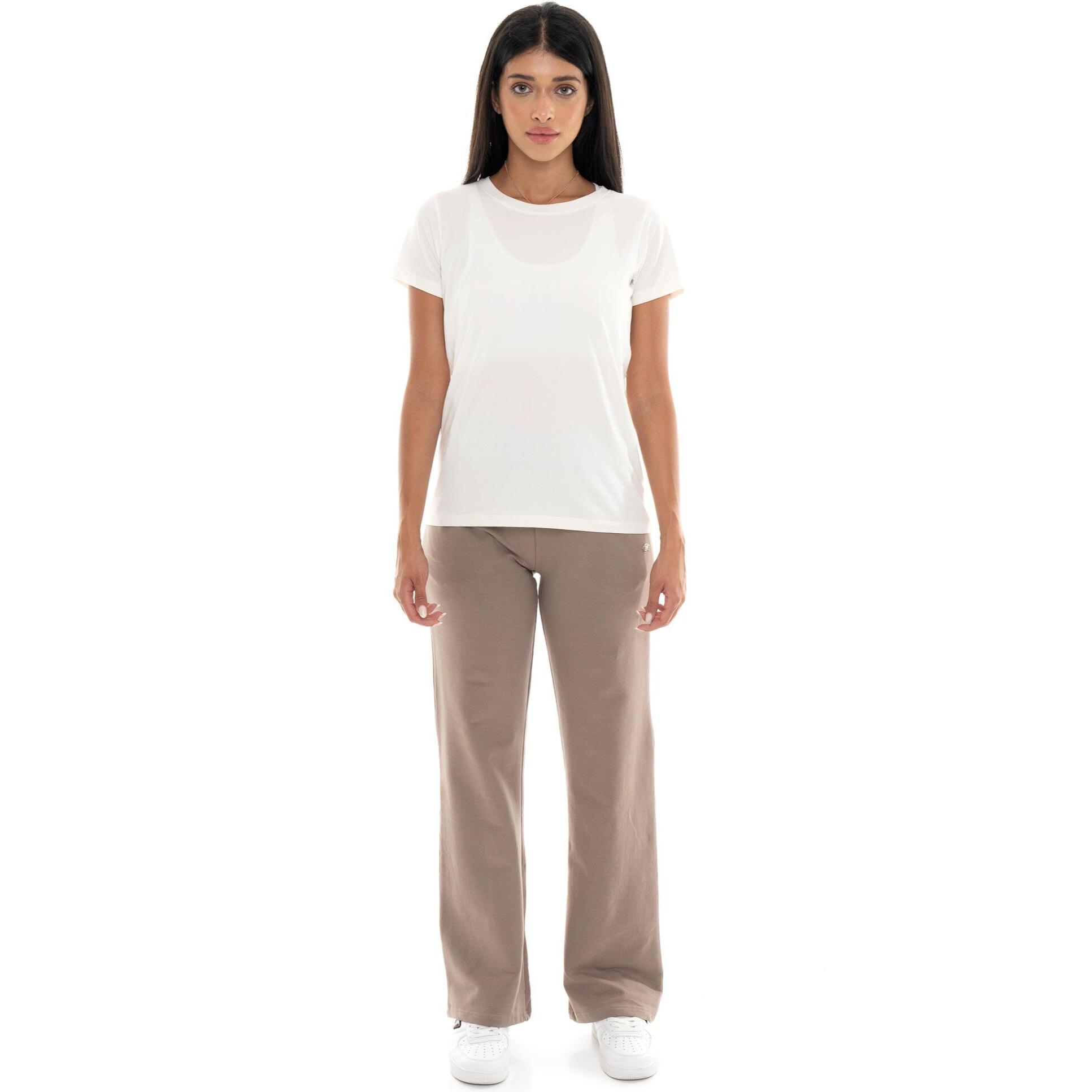 T-shirt donna a manica corta con placchetta Leone 1947 Never Without