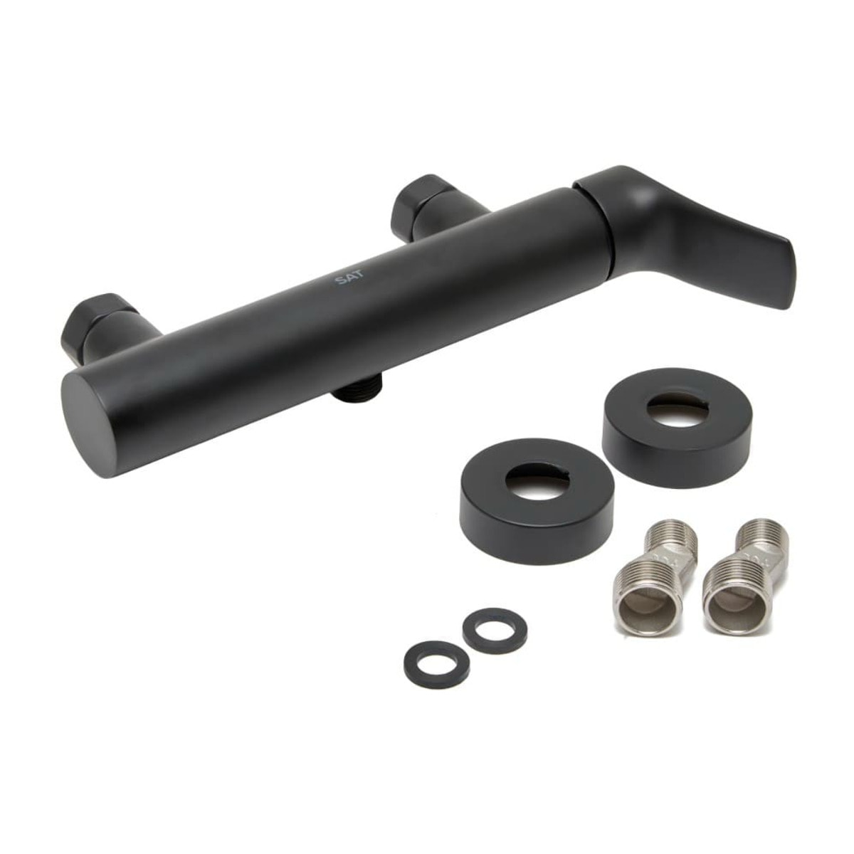 Infinitio mitigeur de douche monocommande mural, entraxe 150 mm, sans ensemble de douche, noir mat (SATBSINF268C)