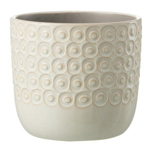 J-Line cache-pot Boule - céramique - blanc - large - 2 pièces - Ø 12 cm