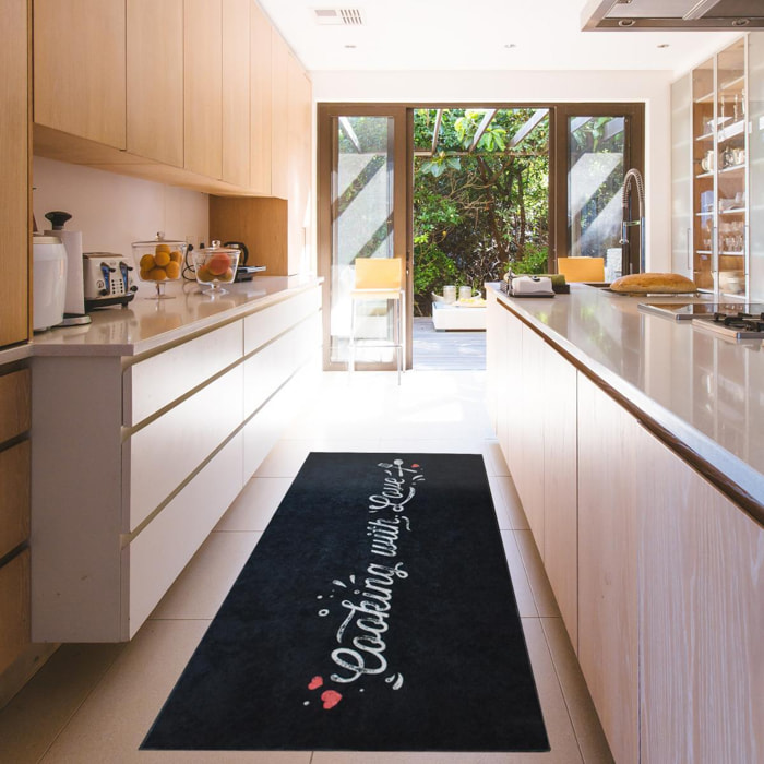 Tapis de cuisine 50x80 KITA blanc, facile d'entretien