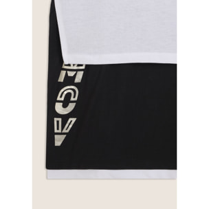 Completo t-shirt cropped e canotta con stampa perlata