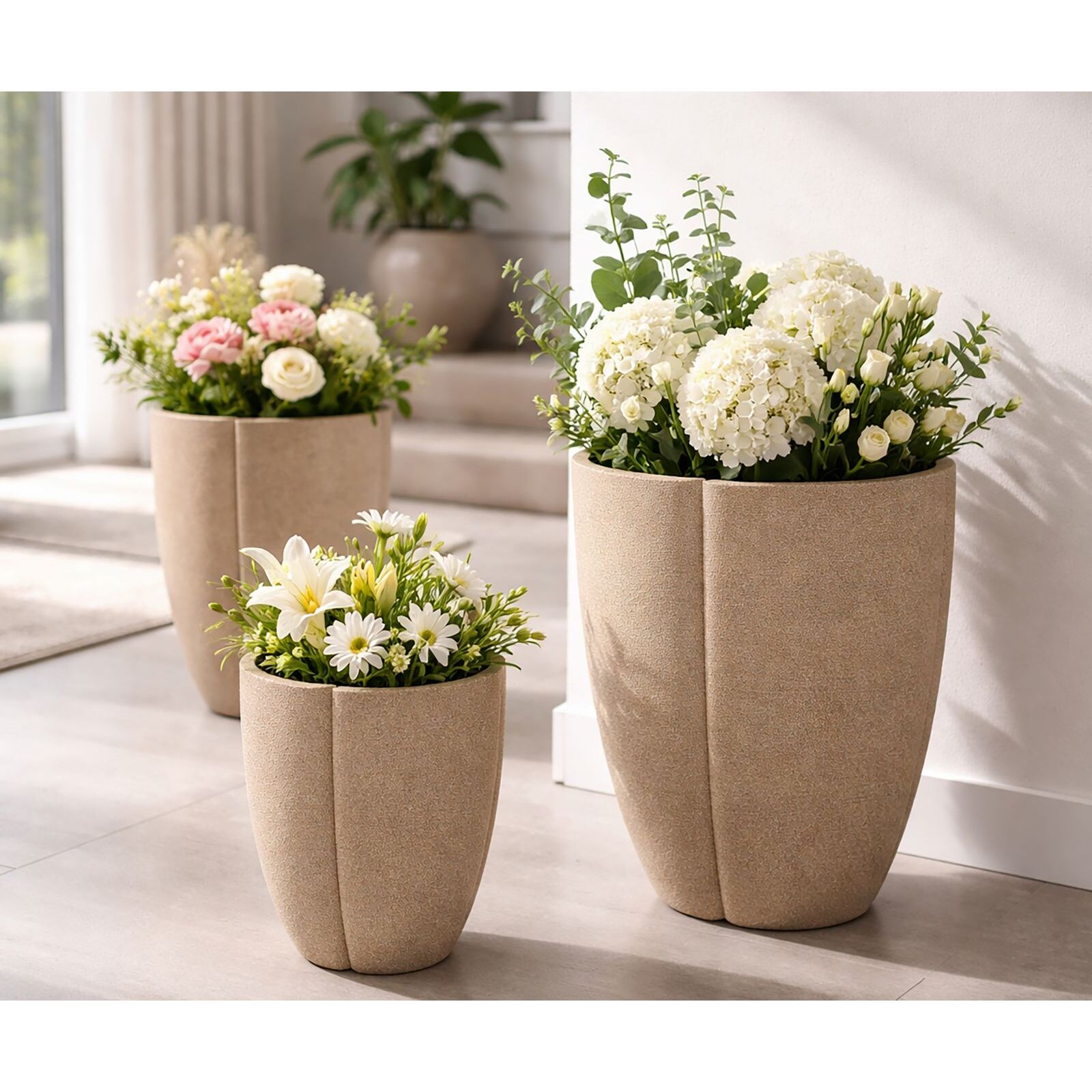 CACHEPOT DA ESTERNO PERU' TRIS CM Ø 43X47-36X41,5-30,5X34,5
 (APER. CMØ27-33-39)