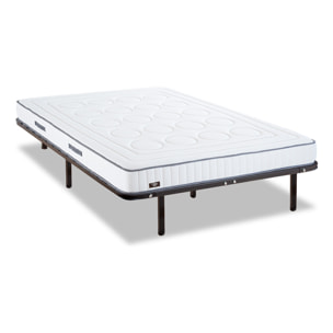 Ensemble Matelas Cristal & Sommier Somkit, 18 cm, Mémoire de Forme, Cadre à Lattes, Métal Robuste, Soutien Ferme