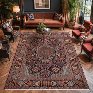 Tapis d'orient, motif oriental, noué à la main en laine, DELOJO