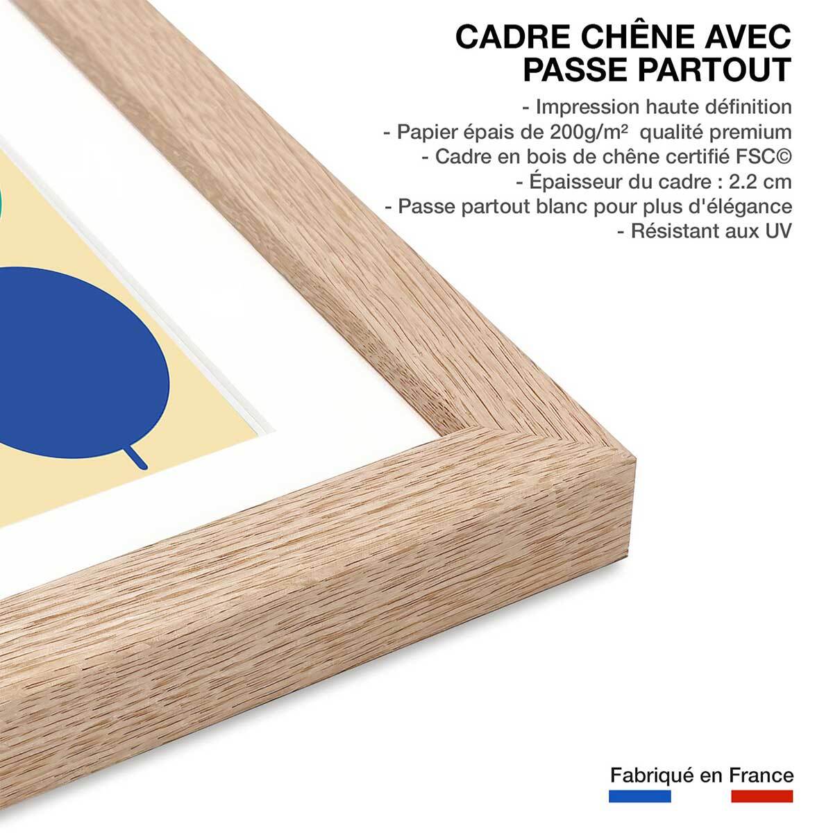 Affiche berlin brandenburger tor Affiche + cadre en bois - Chêne