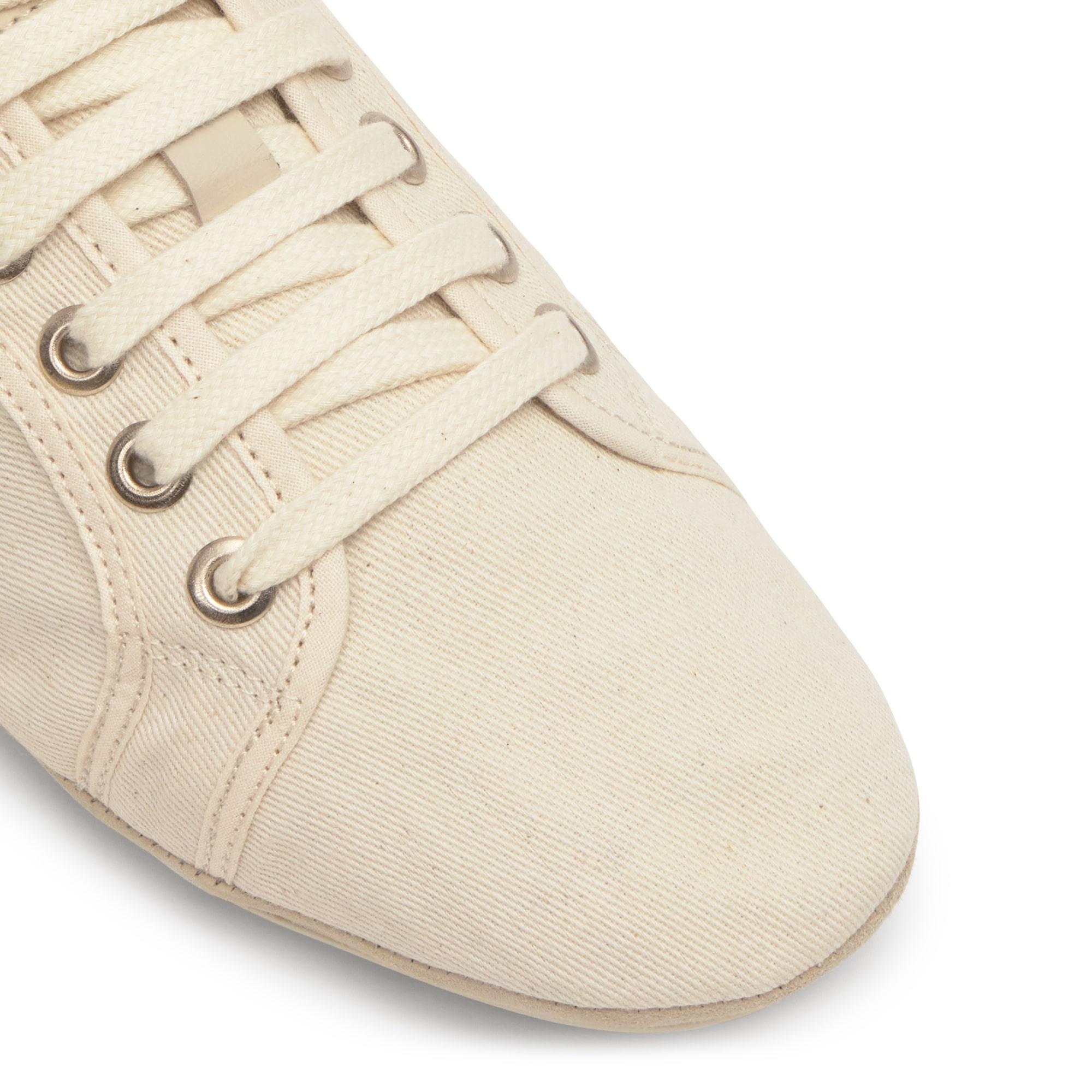 Sneaker Lexi plana en algodón con talonera de yute y cierre de cordones